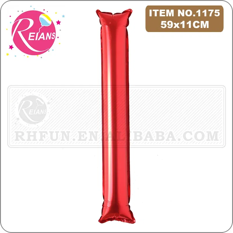 Color: MINT GREEN, Shape: X - 2pcs/lot Inflatable Balloon Stick Clapper Cheer leading Cheering Party Noise Make Aluminum foil multicolor inflatable Balloon