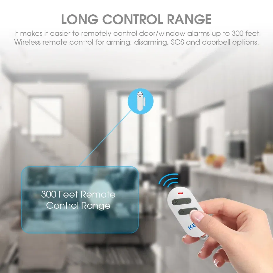 Color: Silver, Ships From: CHINA - KERUI Wireless Door/Windows Sensor Alarm 300ft 120dB Anti-Theft Smart Remote Control For Kids Cabinet Safety Home Security
