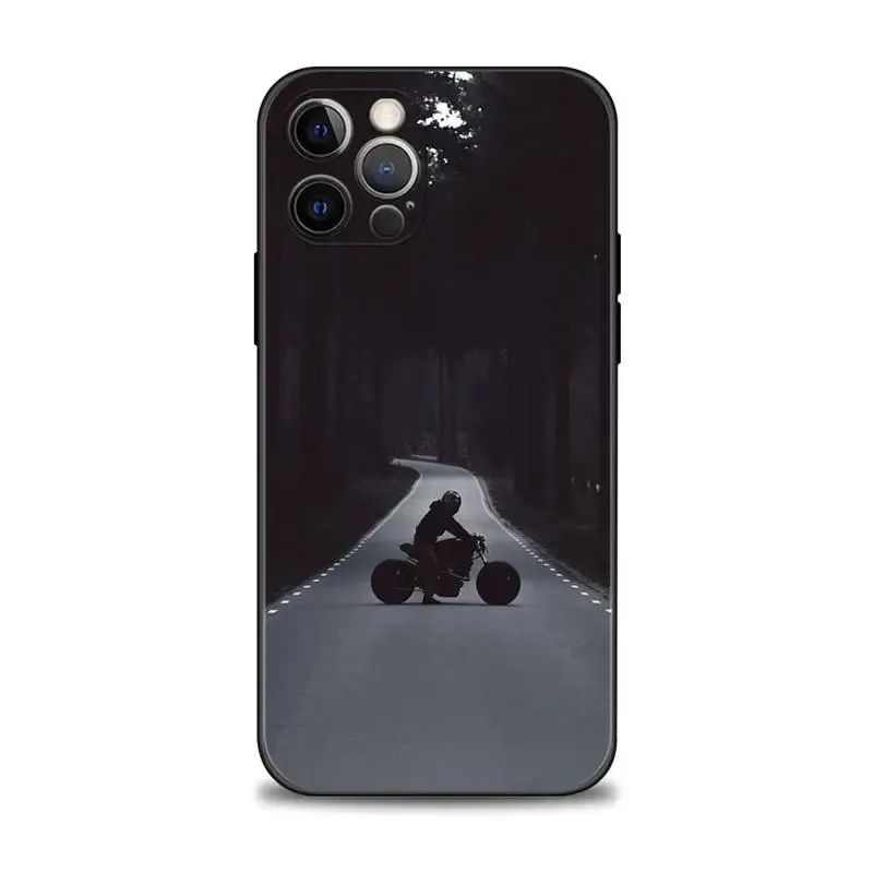 Color: Blue, Material: ABS - Moto Cross Motorcycle Sports Phone Case For iPhone 16 15 14 13 12 11 Pro Max XS X XR Plus Mini Luxury Black Soft Cover Funda