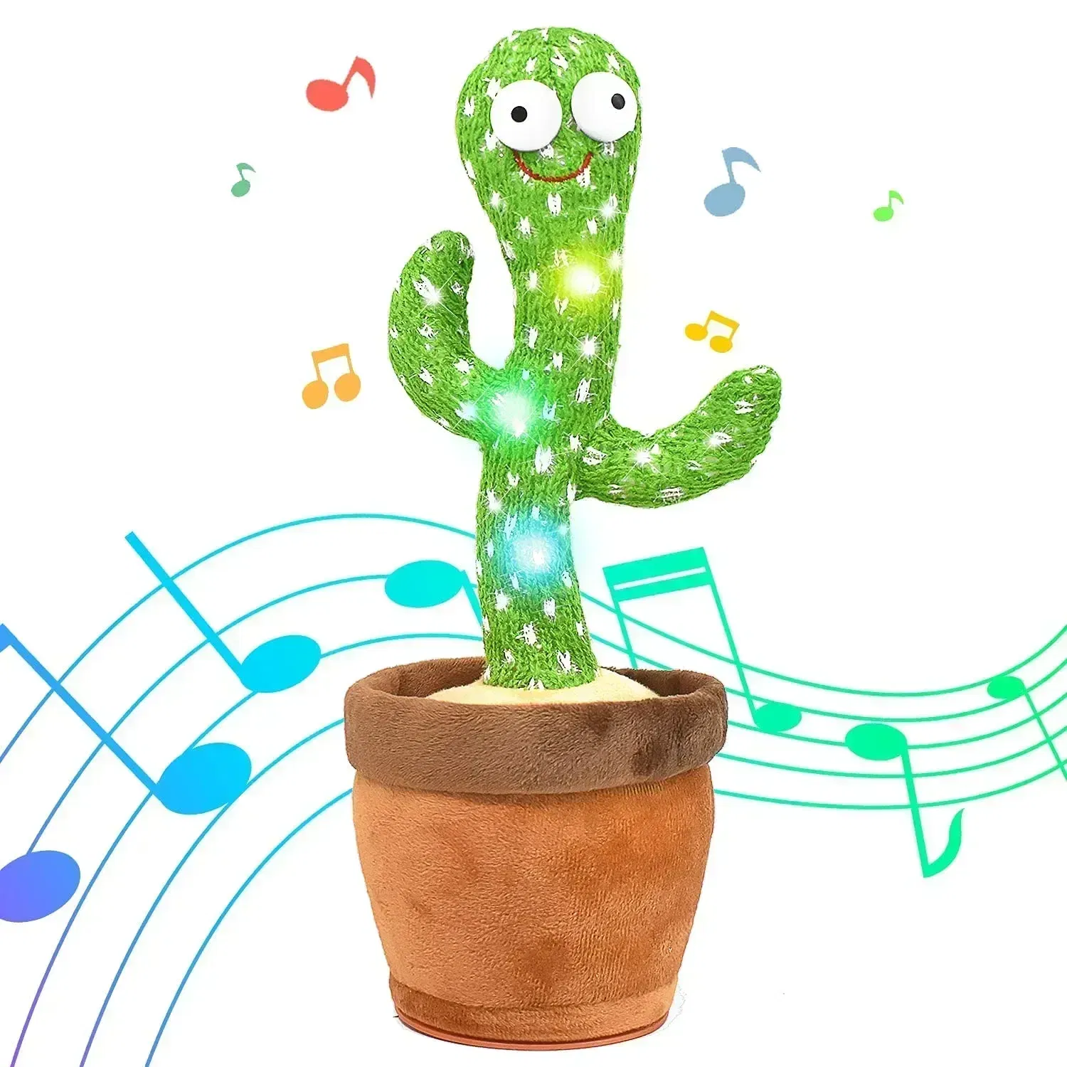 Color: WHITE - Sunshine Cactu Children's Electronic Plush Toy Dancing and Talking Cactu Children's Birthday Party Christmas Gift with 120 Songs