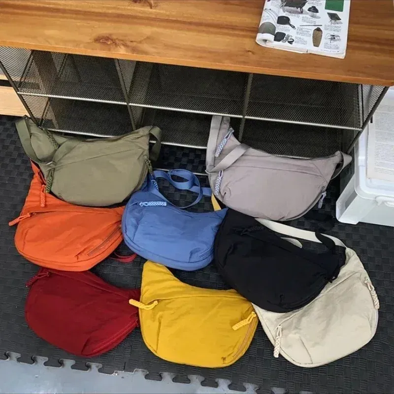 Color: Blue - Trendy Women's Soft Cloth Shoulder Bag Solid Color Student Casual Style Big Handbags Crossbody Bags for Women Shoulder Hobos Bag