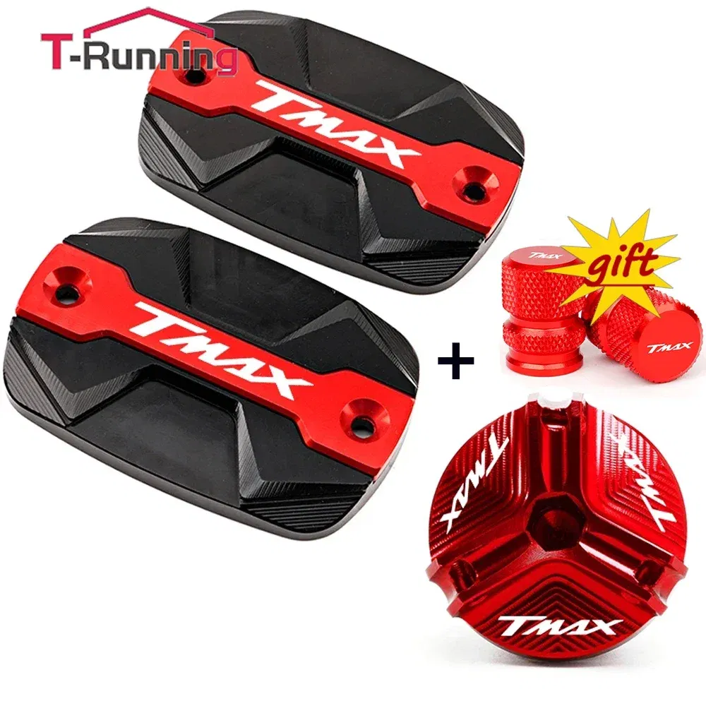 Color: Black - For YAMAHA TMAX 530 500 560 TMax530 SX DX TECH MAX Accessories Motorcycle Brake Oil Fluid Cap Master Cylinder Reservoir Cover