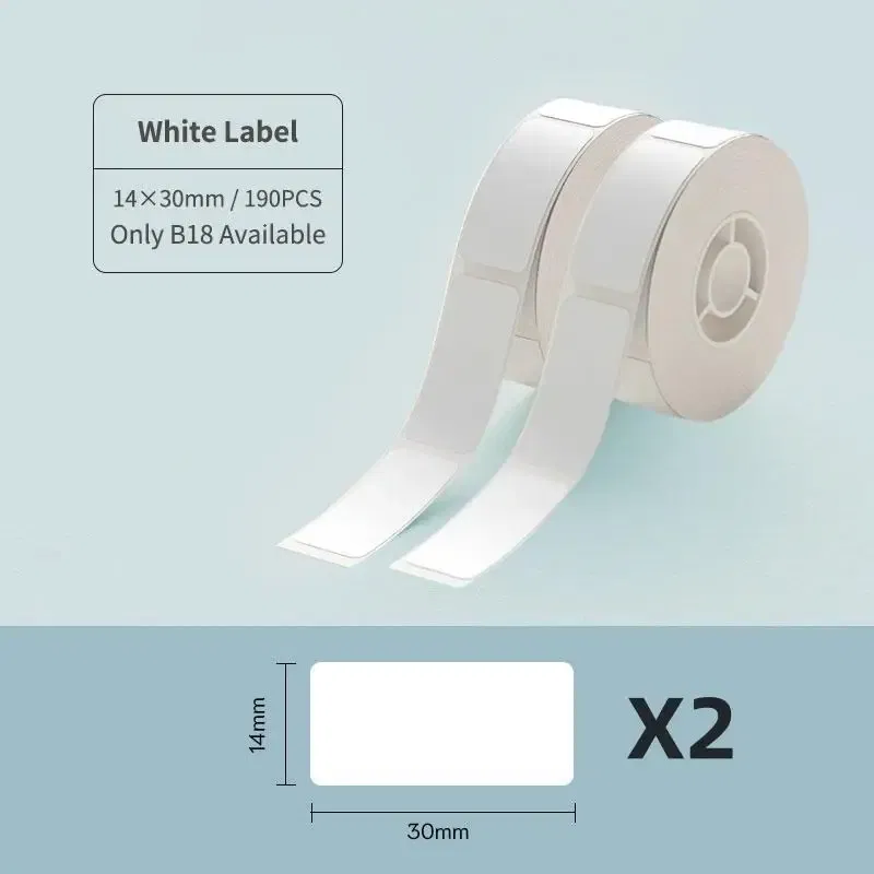 color: WHITE - NIIMBOT B18 Printer label,Tapes for Thermal Transfer Label Printer/Color label , for a long time without fading,14x30mm series.