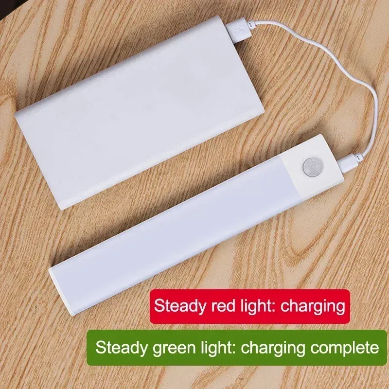 Emitting Color: Orange - Under Cabinet Lights LED Motion Sensor Night Light Thin Rechargeable Dimmable Lamps Kitchen Cabinet Bedroom Wardrobe Lighting