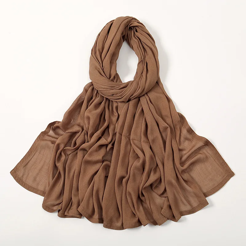 Color: Milky White - Ramadan Solid Color Big Size Cotton Rayon Hijab Scarf Women Muslim Headscarf Wraps Shawls Femme Musulman Headband Islamic Turban