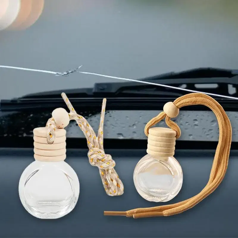 Color Name: WHITE, Ships From: CHINA - 10ml Car Air Freshener Bottle Car Hanging Perfume Pendant Fragrance Empty Glass Perfume Diffuser Aromatherapy Decoration Bottle