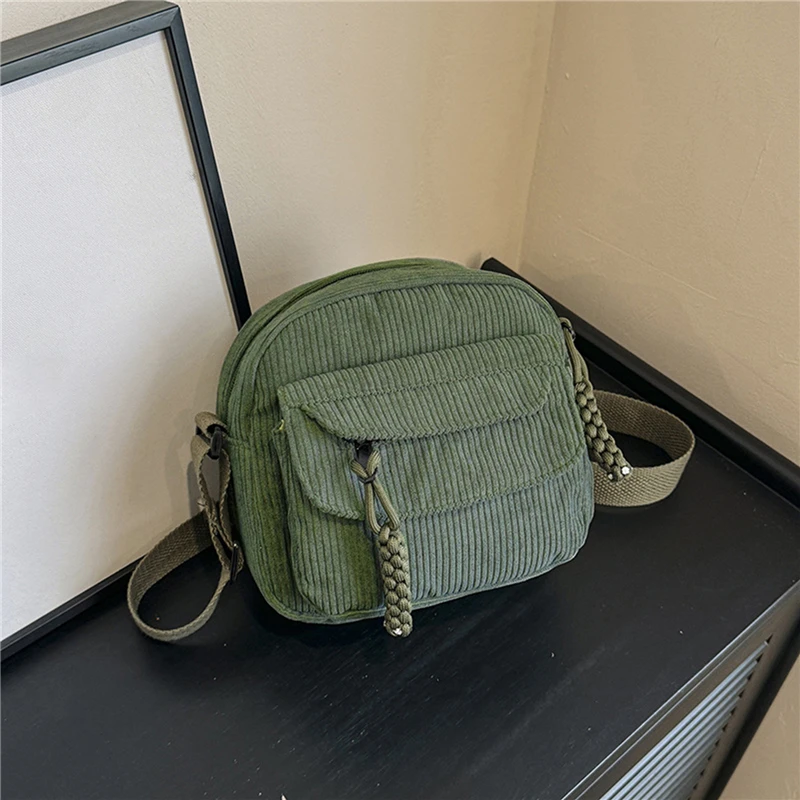 Color: black - Crossbody Bags Women Canvas Flap-bag Kawaii Harajuku All-match Students Casual Female Handbags Korean Ulzzang Daily Chic Fashion