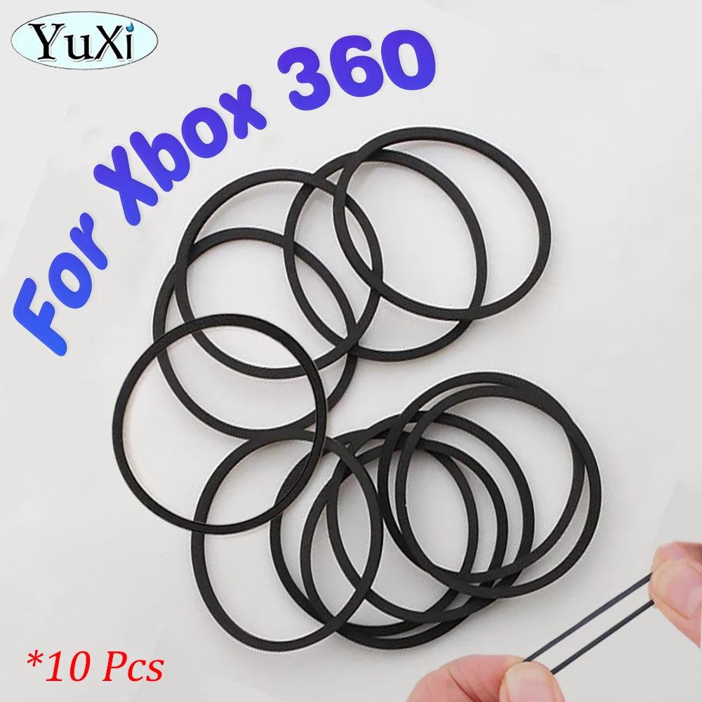 Color: Silver - 10cs DVD Disk Drive Rubber Belts For Xbox 360 Microsoft Stuck Disc Tray Black Rubber Rings Replacement Accessories