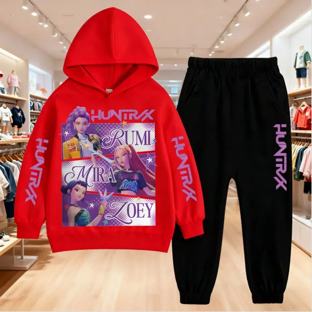 Color: WHITE, Kid Size: 12 - 2025 KPop Demon Hunters Kids Hoodie Set Boys Teen Girls Hoody Sweatshirts With Pants Tracksuit Children's Autumn Clothing 2pcs