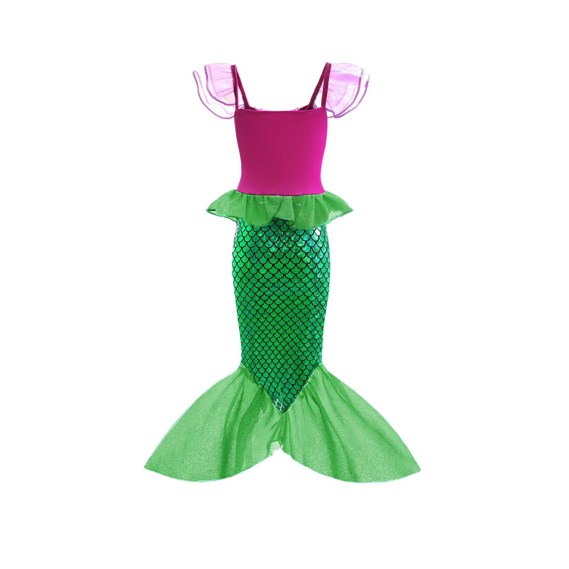 Color: Coffee, Kid Size: 11 - Disney Little Mermaid Ariel Costumes for Girls Princess Dress Cosplay Halloween Carnival Kids Birthday Party Dress Up Clothing