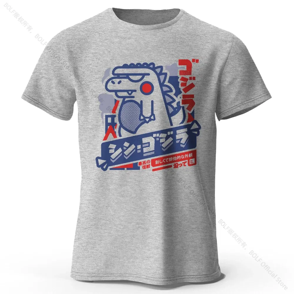 Color: GRAY, Size: XXXL - Harajuku Kawaii Animal Printed 100% Cotton T-Shirt, Lightweight Round Neck Short Sleeve Tee, Unisex Casual Wear