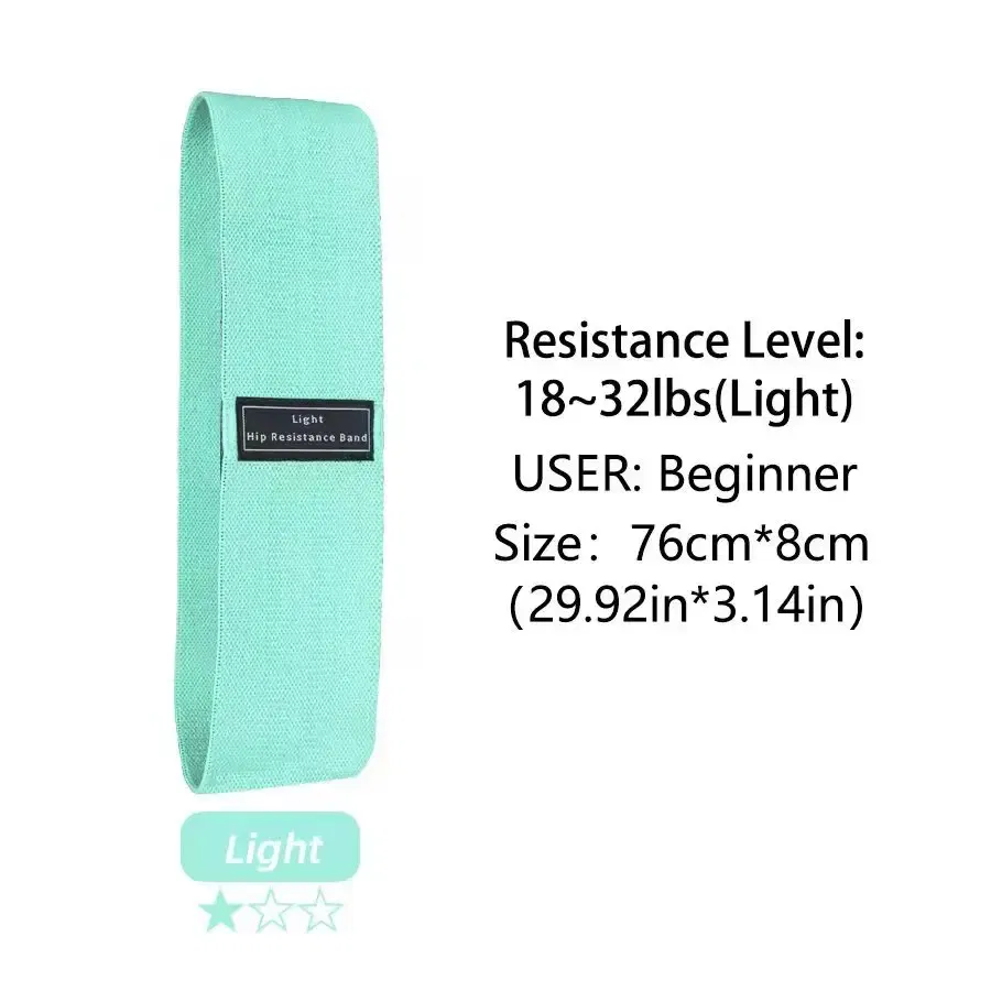 Color: green - Fabric Resistance Hip Booty Bands Glute Thigh Elastic Workout Bands Squat Circle Stretch Fitness Strips Loops Yoga Gym Equipment