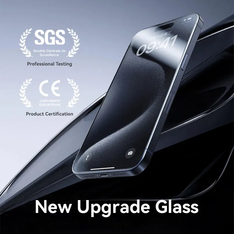 Bundle: 2 pieces, Material: pet - Joyroom 1/2/3pcs Tempered Glass For iPhone 16 15 14 13 12 11 Pro Max Screen Protector For iPhone 16 Full Screen Protective Glass