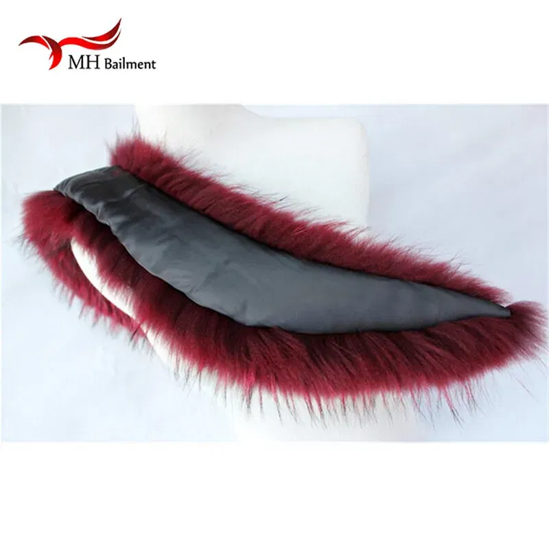 Color: black, Size: S - Real Raccoon Fur Scarves Woman 100% Pure Natural Raccoon Fur Collar Warm Winter Scarves Red Fox Fur Collar L#1