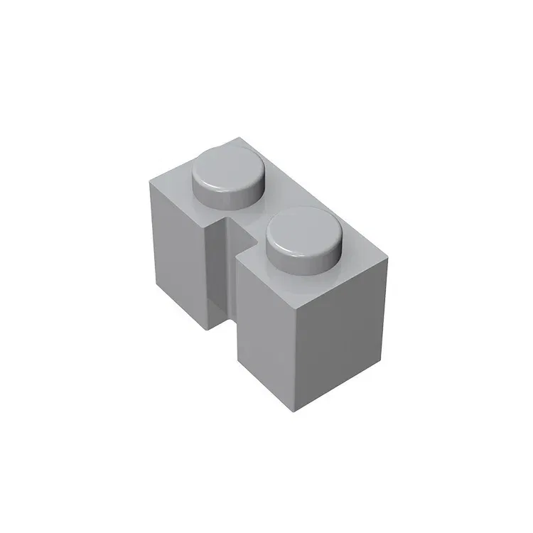 Color: Silver - Gobricks GDS-798 BRICK 1X2 W. GROOVE compatible with lego 4216 children's DIY Educational Building Blocks Technical