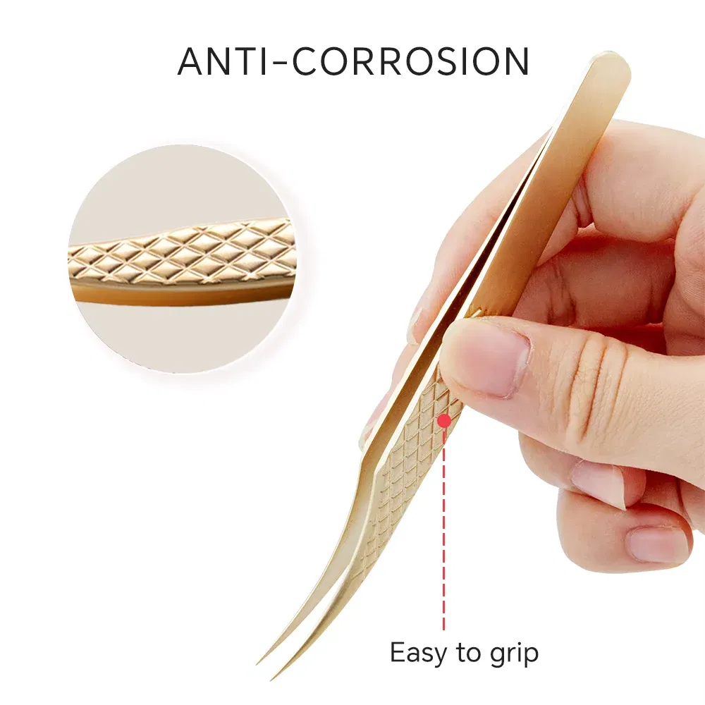Color: Pink - Lashtalk Eyelash Extension Tweezers Makeup Tools From Nagaraku Stainless Steel Non-magnetic Volume FakeLashes Supplies Accurate