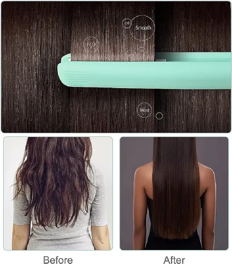 Color: Black, Plug standard: UK - Mini Flat Iron For Travel Hair Straightener Small Portable Straightening Iron Ceramic Women Men Quick Easy Short Hair Styling