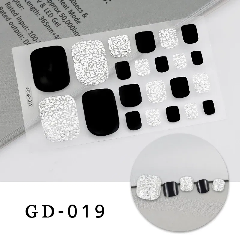 Color: Tran-Yellow - Colorful Nail Stickers Foot Shiny Glitter Nails Charms Full Cover Self-Adhesive Nail Polish Stickers for Nails Art