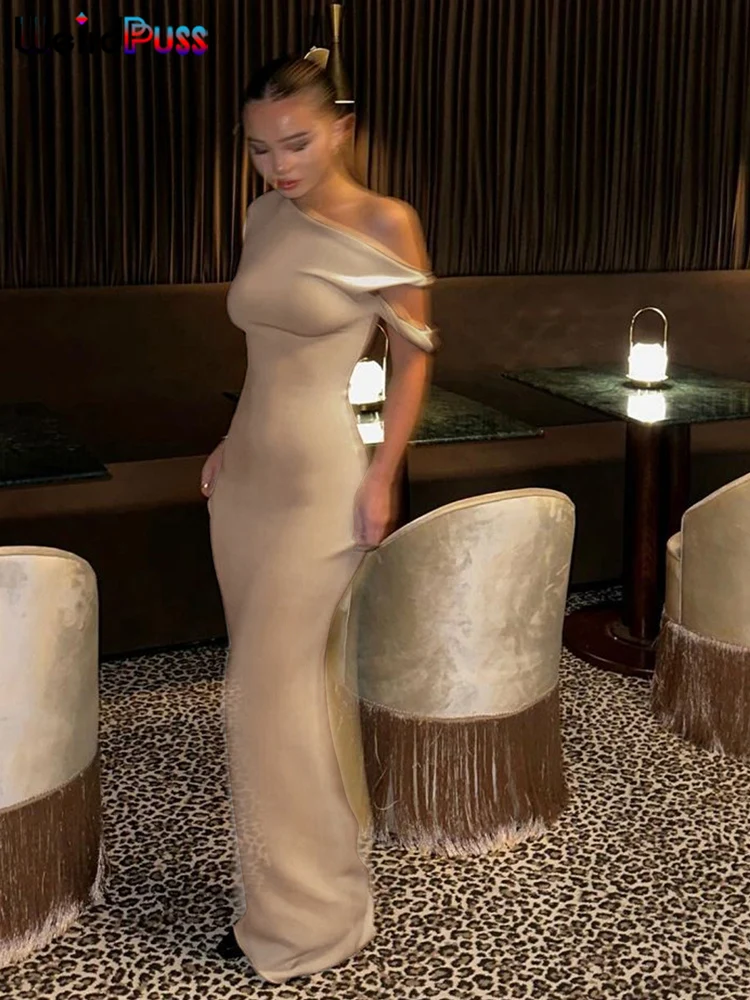 Color: black, Size: S - Weird Puss Bandage Dress Woman Summer Sexy Irregular Solid Sheath Chic Stretch Body-Shape Smooth Birthday Party Elegant Bodycon