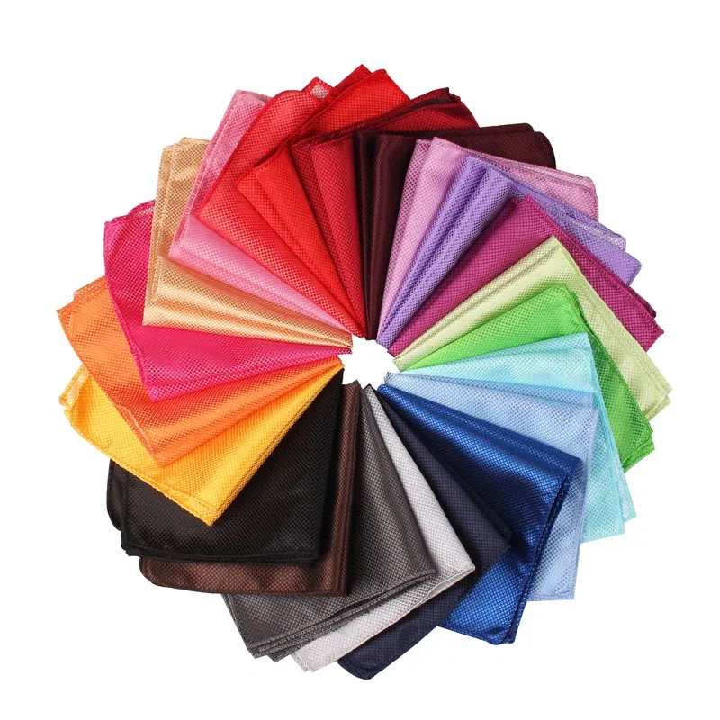 Color: Ginger - Fashion Suits Pocket Square For Men Business Chest Towel Hanky Gentlemen Plaid Hankies Classic Suit Napkin Mens Handkerchief