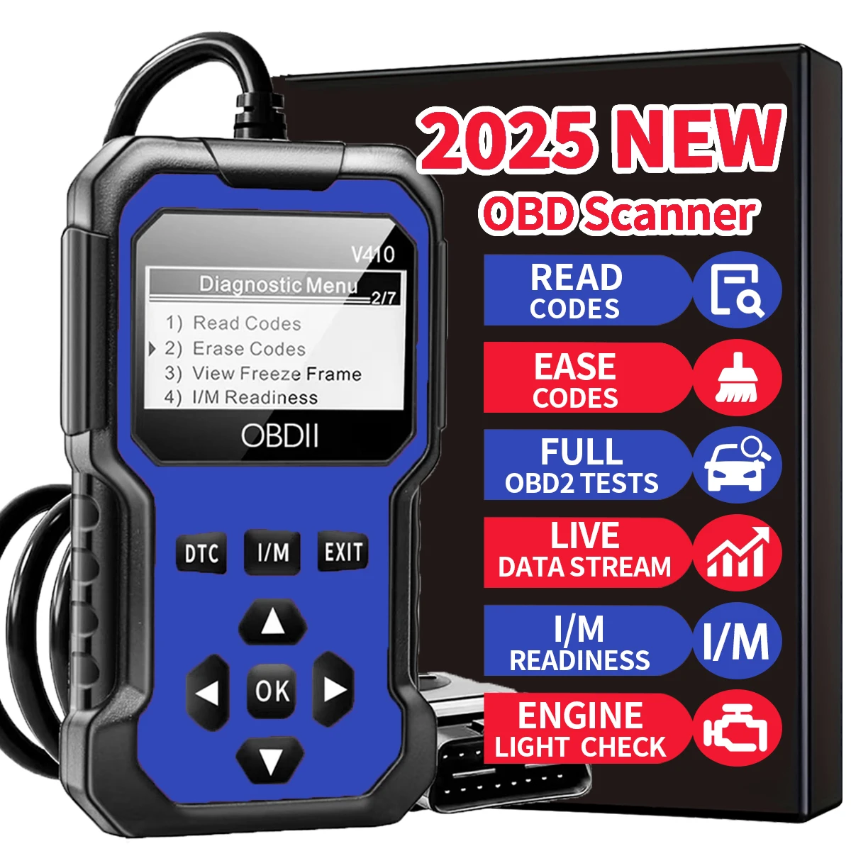 Color: Red - Car Obd2 Scanner Diagnostic Tool Code Reader Engine Fault Code Reader Scanner Can Diagnose All Obd Ii Protocol Cars since 1996 Scan Tool