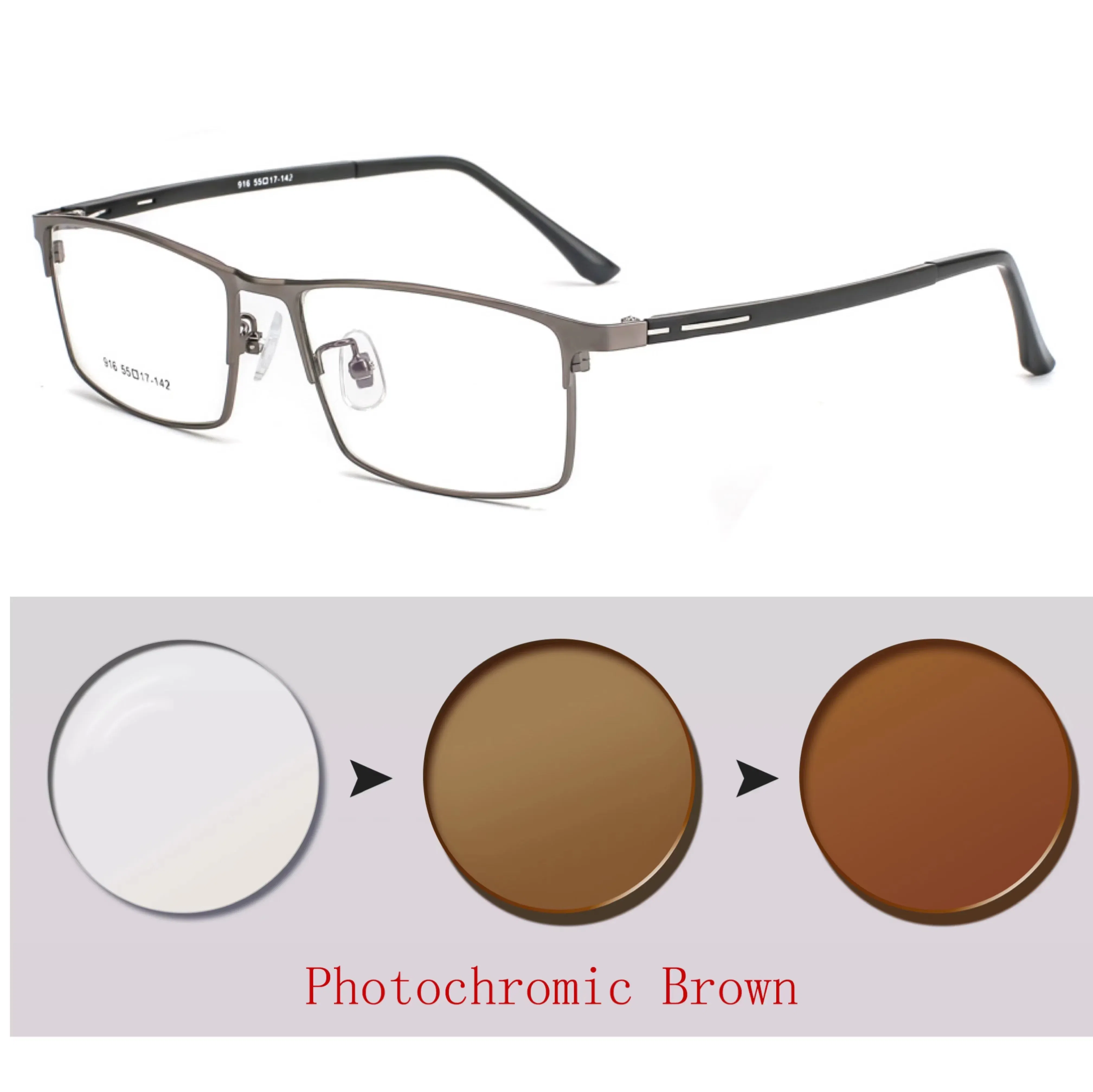 Frame Color: Khaki, Ships From: CHINA, Eye Prescription: 0 - Photochromic glasses Men's reading glasses Finished glasses Student myopia glasses 0 + 0.5 + 1 + 1.25 + 1.5 + 1.75 + 2