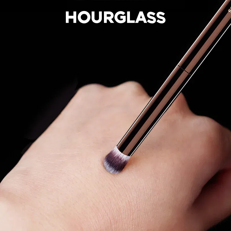 Handle Color: Beige - Hourglass Makeup Brushes Powder Foundation Concealer Blusher Bronzer Eye Shadow Eyebrow Eyeliner Sculpting Brush