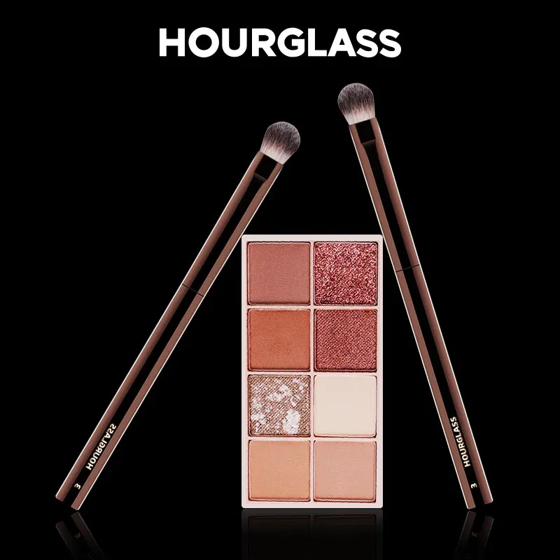 Handle Color: Beige - Hourglass Makeup Brushes Powder Foundation Concealer Blusher Bronzer Eye Shadow Eyebrow Eyeliner Sculpting Brush