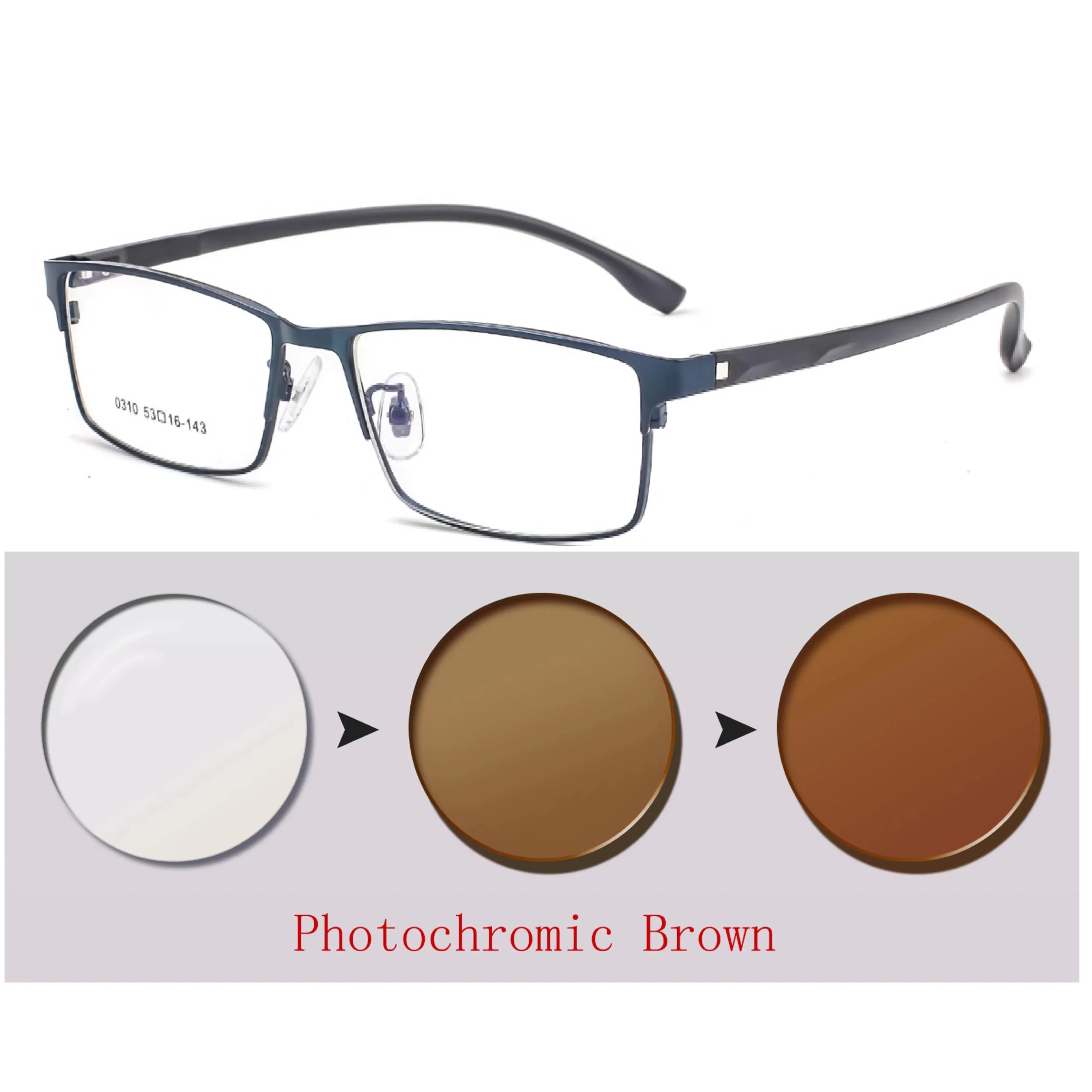 Frame Color: WHITE, Ships From: CHINA, Eye Prescription: +325 - New Finished Myopia Sun Photochromic Glasses Fashion Chameleon Gray Lens Metal Legs With Degrees Sunglasses -1 -1.5 -2.0 -2.5 -3