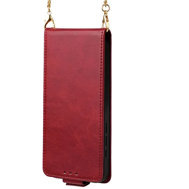 Color: Red, Compatibility by Model: Galaxy A35 - Leather Phone Case for SAMSUNG Galaxy A05 A06 A16 A15 A36 A56 A26 5G Crossbody Wallet Case Flip Mirror Cover with Long Lanyard
