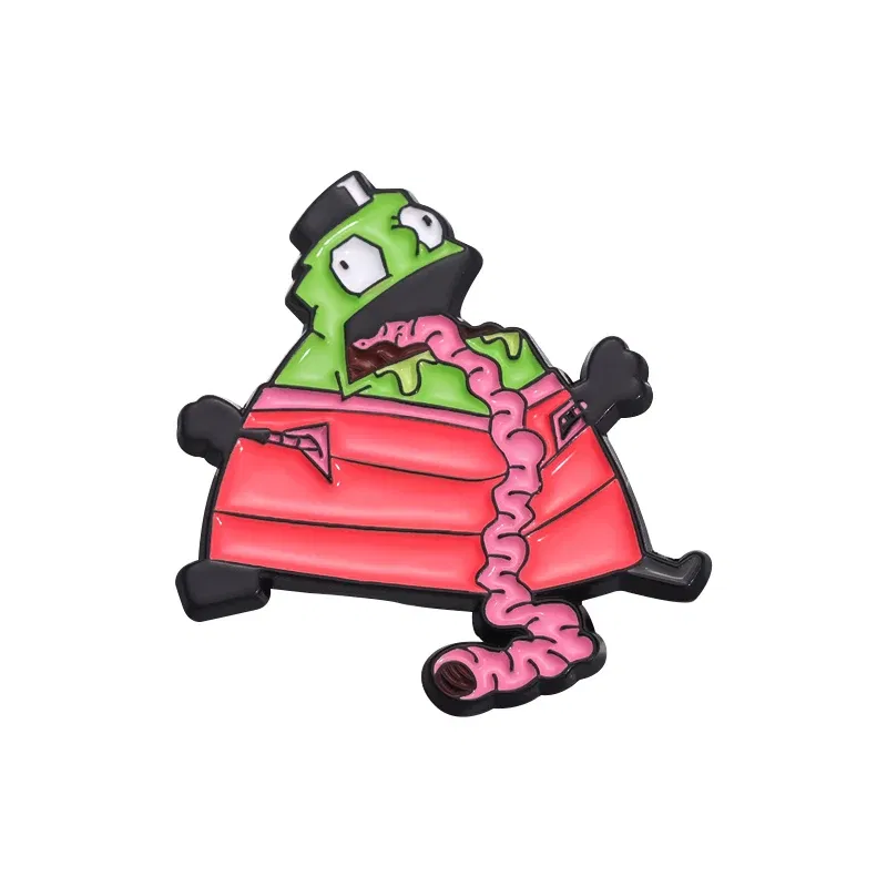 Metal color: Antique Gold Plated - Cartoon Anime Brooch Enamel Pins Custom Metal Animal Badges Lapel Accessories Sweater Women Men Jewelry Gift Friends Wholesale