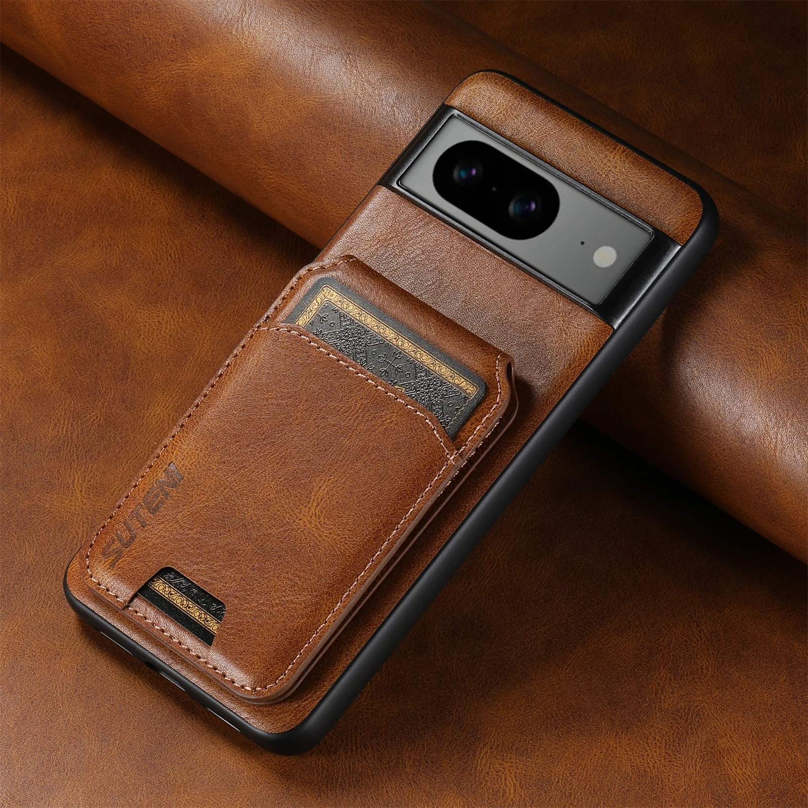 Color: Blue, Material: EVA - SUTENI Card Holder Leather Pocket Wallet Phone Case Stand For Google Pixel 8A 8Pro 7 7Pro 7A 6 6Pro 6A