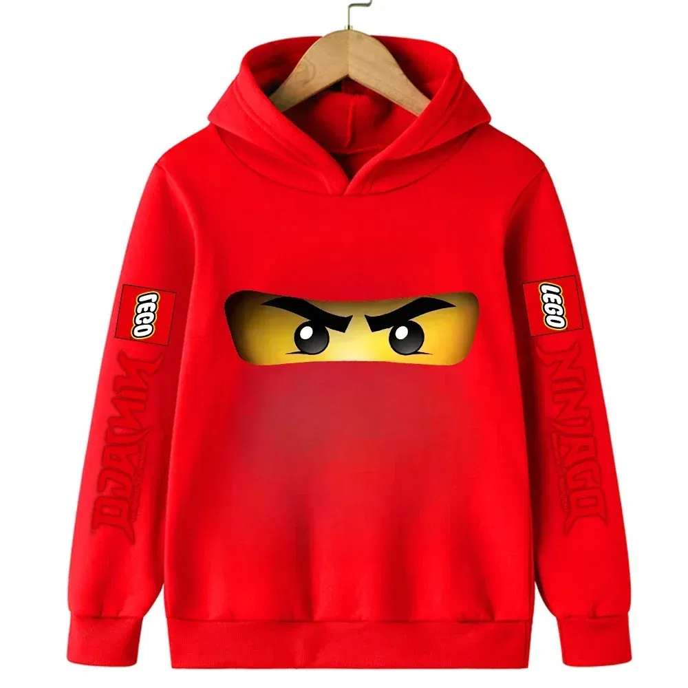 Color: Silver, Kid Size: 17 - Lego Phantom Ninja Cartoon Children's Hooded Hoodies Casual Sports Sweatshirt 3-13 Year Old Boy Kid Baby Girls Clothes Pullover