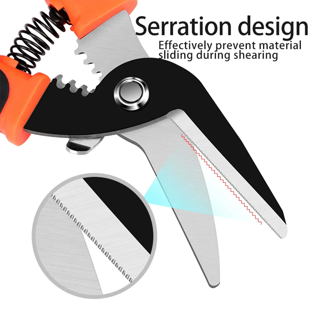 Color: Pink - Multifunctional Metal Sheet Cutting Scissor Aviation Snip Straight Cutter Scissor Industrial Professional Hand Tool