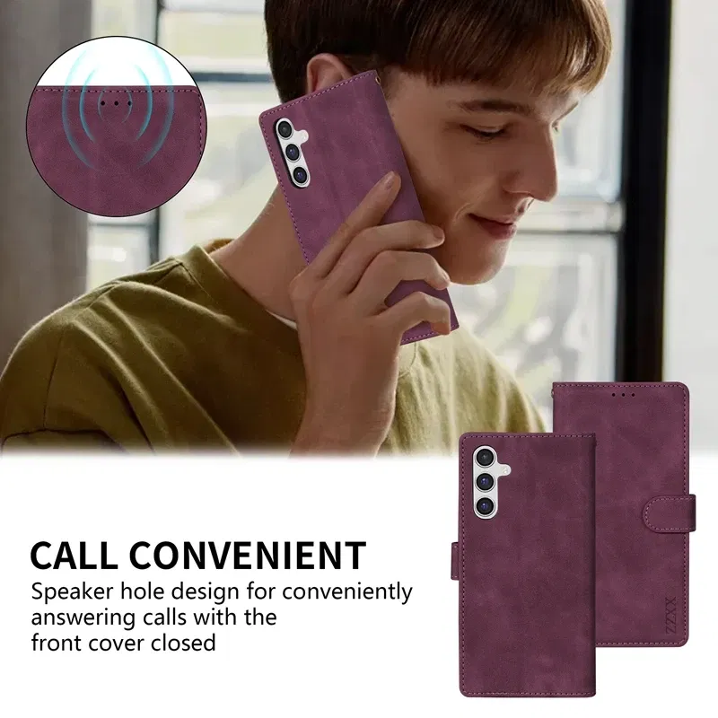 Color: SKY BLUE, Bundle: Case & Strap, Material: Silicon - Wallet Card Slot Holder Magnetic Flip Leather Case For Samsung Galaxy S23 Ultra S22 Plus S21 FE S20 A12 A13 A14 A34 A52 A53 A54