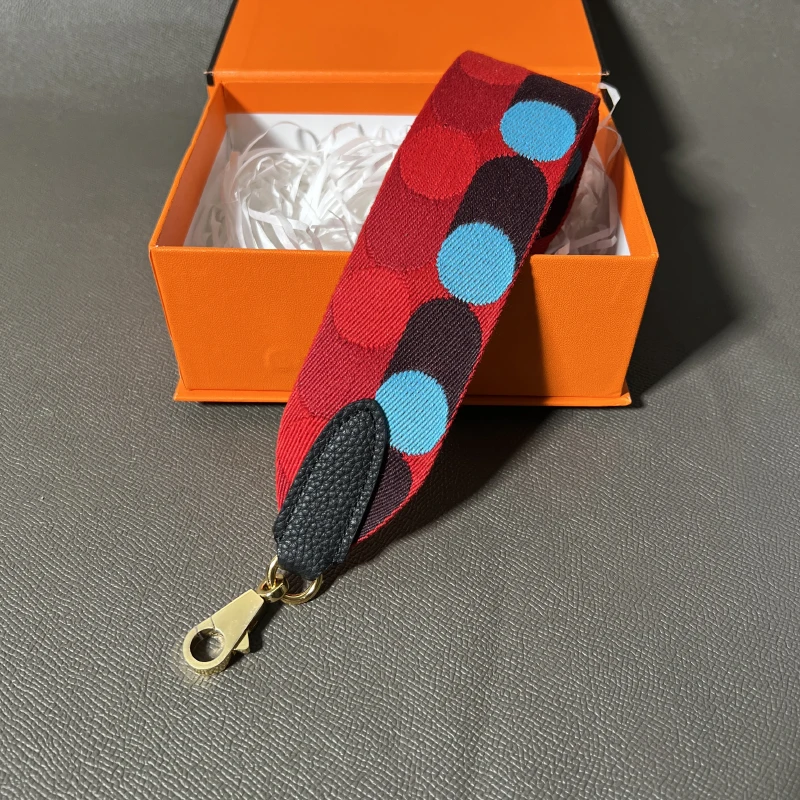 Color: Chocolate, Size: L - Hand-Sewn Leather Woven Canvas Shoulder Strap 5cm Wide Wax Line Herbag Evelyn Replacement Bag Accessory