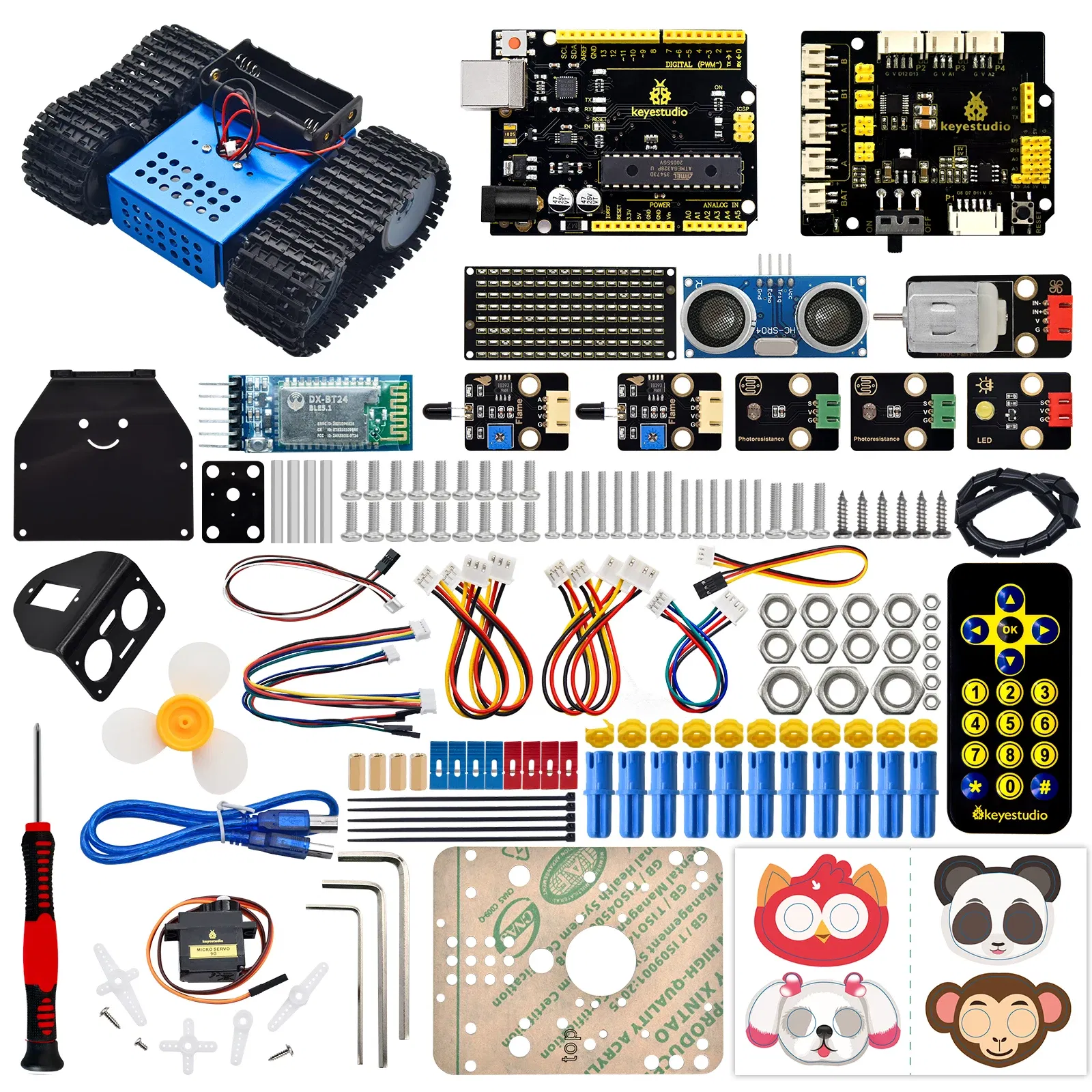 Newly Version! Keyestudio Mini Tank Robot Car V3.0 For Arduino Robot Car Kit DIY Electronic Kit STEM Kids Programmable Toys