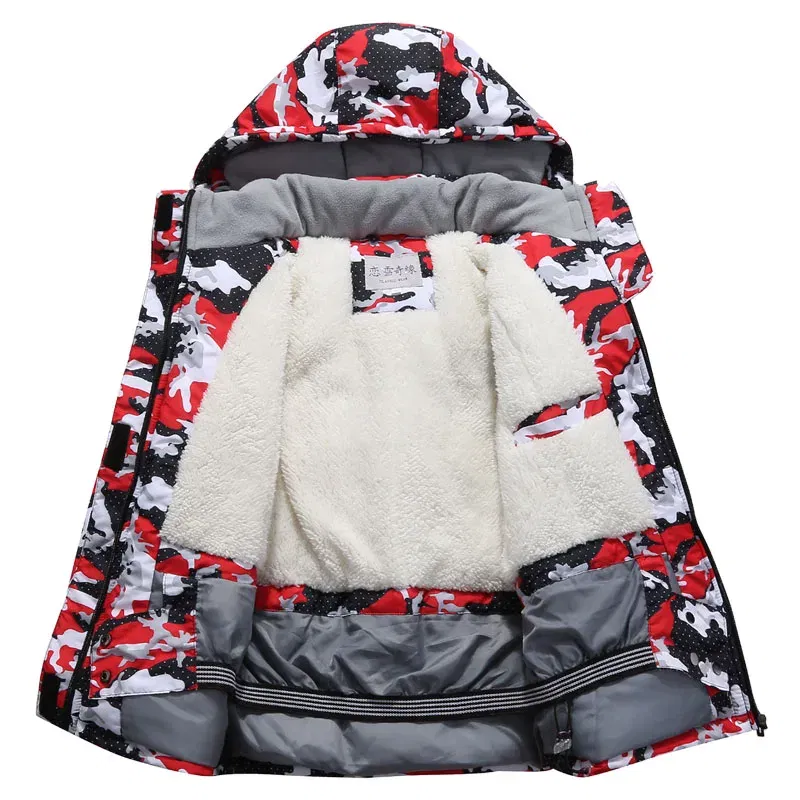 Color: black, Kid Size: 14 - RAISE -30 Degree Russian Winter Children Ski Suit Waterproof Plus Velvet Warm Hooded Coat Boy Overalls 3-20 Years Girl Snowsuits