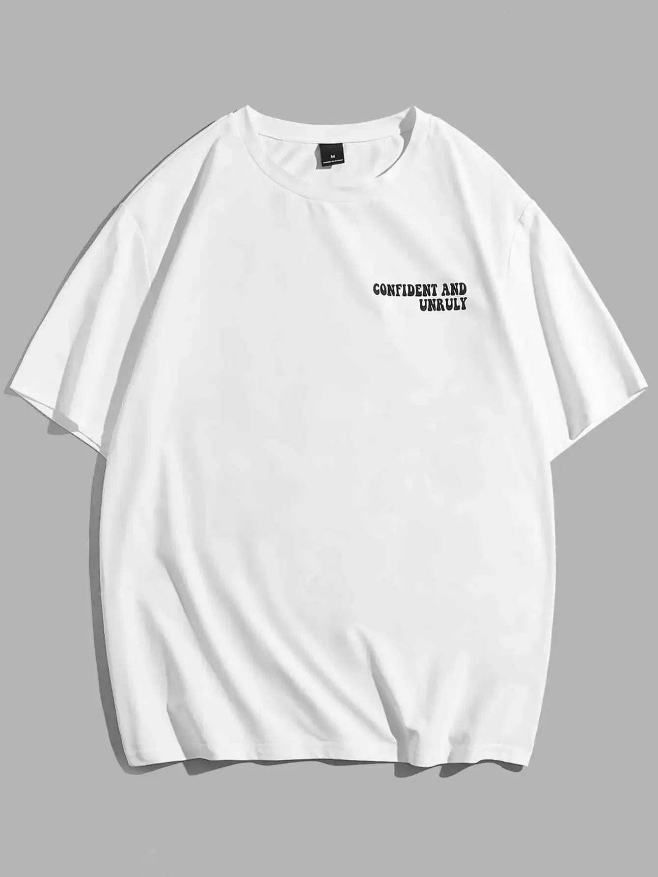 Color: Blue, Size: S - Confident And Unruly Attitude Determines Direction Men T Shirt Cotton Shirt Street Loose T-Shirts Summer Breathable Short Sleeve