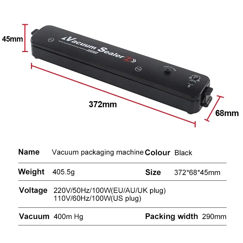 Color: Gold - Electric Vacuum Sealers Food Sealer Machine Foods Fresh Storage Vacuum Sealer Machine Plastic Bags Sealer For Storage Food