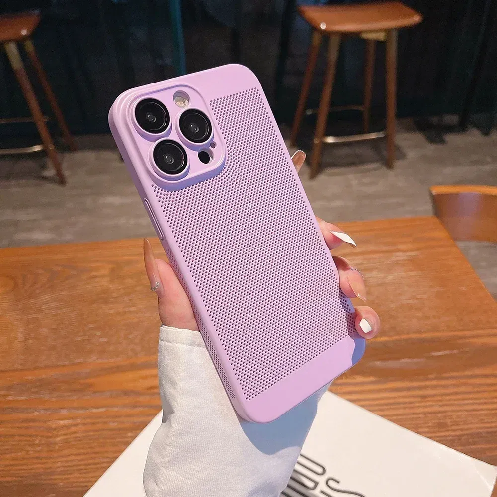 Color: MULTI, Compatible-Phone Models: For iPhone 13 Pro Max, Ships From: CHINA - Breathable Heat Dissipation Cooling Case For iPhone 16 Pro Max 15 14 13 12 11 PC Hard Back Cover
