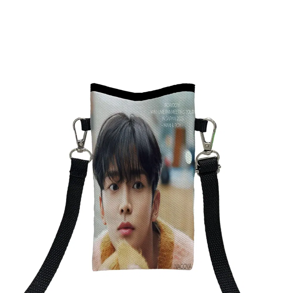 Color: Gold, Size: Extra Large - SF9 Rowoon Print Phone Bag Adjustable Detachable Strap Designed Women Crossbody Bag Convertible Shoulder Bag3.3