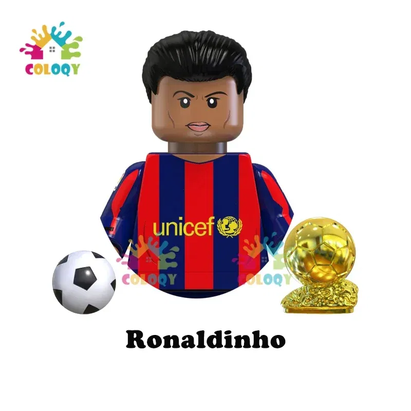 Color: RED, Ships From: CHINA - Kids Toys World Famous Football Stars Building Blocks Sport Player Mini Action Figures Golden Cup Toys For Boys Christmas Gifts