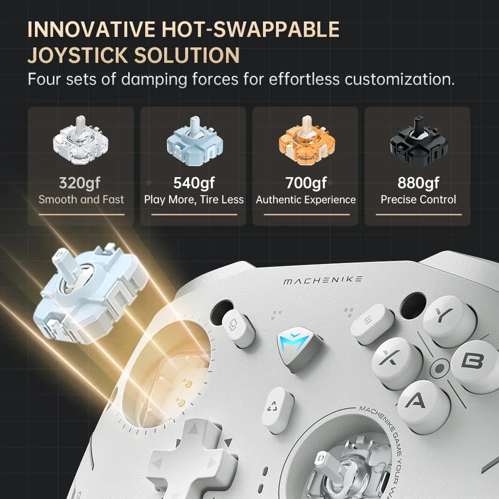 Color: Gold - MACHENIKE G5Pro V2 Ultimate Gaming Controller Optical Trigger ABXY Button Hot-Swappable Joystick 4K Resolution For Switch PC