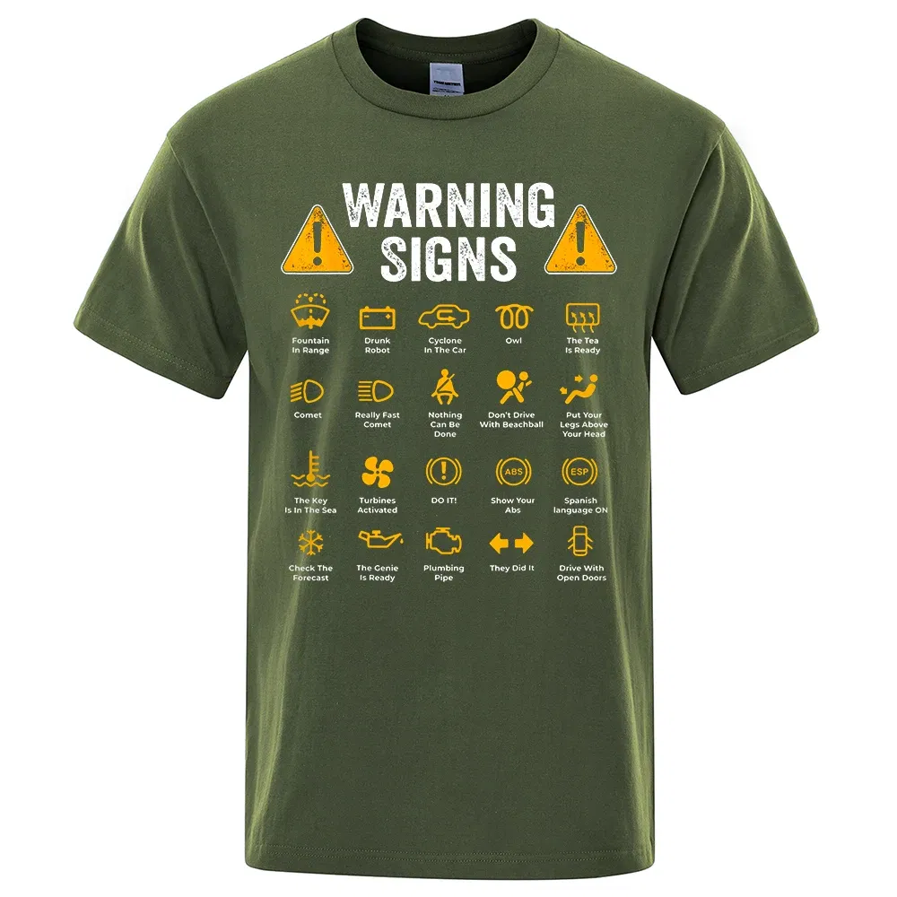 Color: black, Size: XL - Driving Warning Signs 101 Auto Mechanic Gift Driver Funny Print T-Shirt Fashion Casual Big size T Shirt Cotton Mens Tops Tees