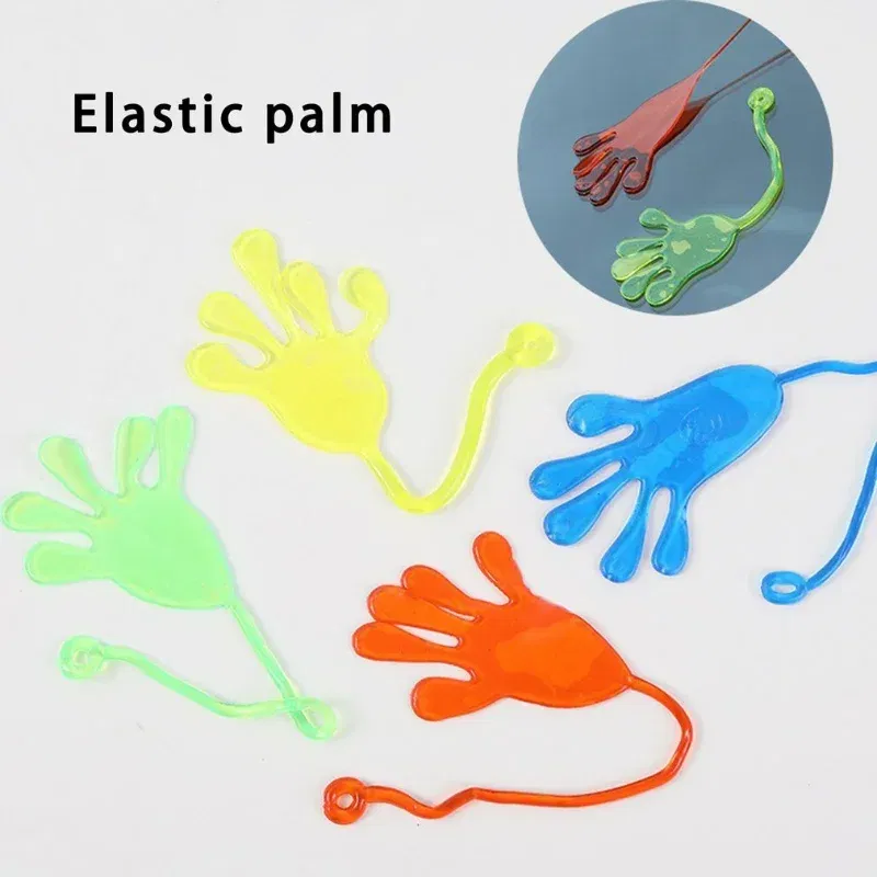 Color: light yellow - 1pc Squishy Toy Slap Hands Palm Toy Elastic Sticky Toy For Kid Gift Party Gags Practical Jokes Elastic Creative Tricky Toys