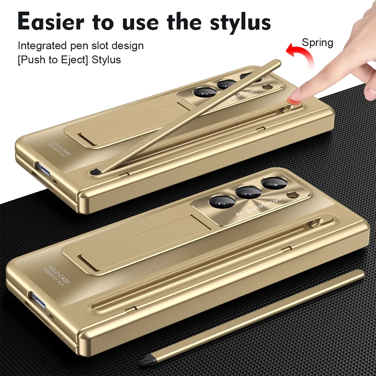 Color: Blue, Material: ABS - With Touch Pen For Samsung Galaxy Z Fold 6 5 4 Case Hinge Armor Shockproof Magnetic Kickstand 360 Full Protection Folding Cover