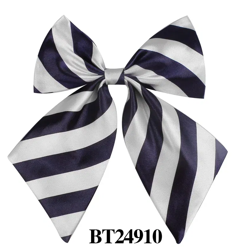 Color: Yellow - Striped Ladies Bowtie Classic Shirts Bow Tie For Women Business Wedding Bowknot Plaid Bow Ties Butterfly Girls Suits Bowties