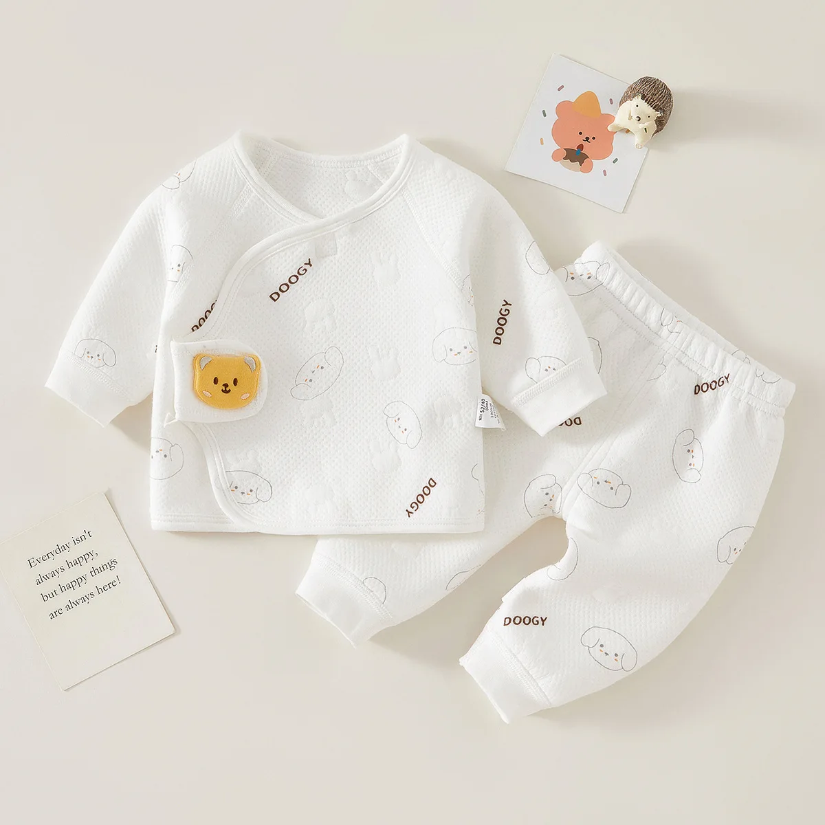 Color: NAVY, Kid Size: 6M - Autumn Winter Thermal Underwear Suit Baby Clothing Sets Boys Girls Pajama Sets Baby Warm Sleepwear Cartoon bear Kids Clothes