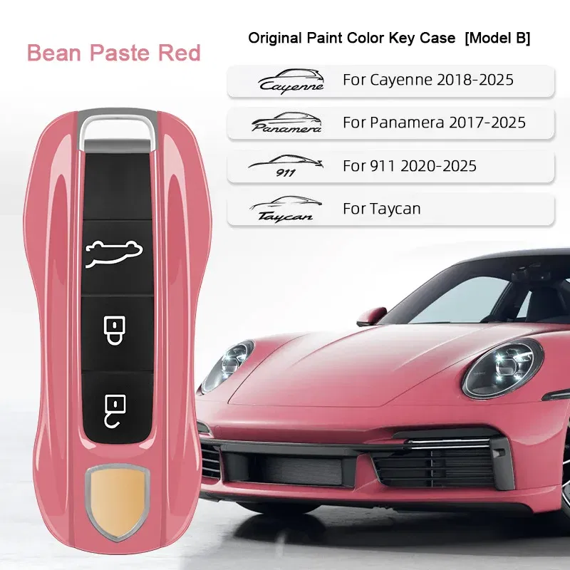 Color Name: ROYAL BLUE - For Porsche Cayenne 9ya 9yb Panamera 971 911 Targe Taycan Macan 95b Cayman 718 Boxster 2014-2025 Car Remote Smart Key Case Cover